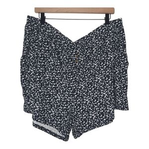 Ambrielle Sleepwear Womens Speckled Black Stones 5" Ribbed Shorts Plus Size 2X